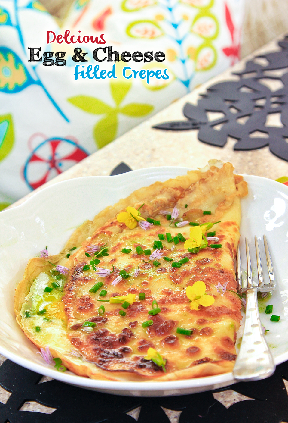 Egg and Cheese Filled Crepes
