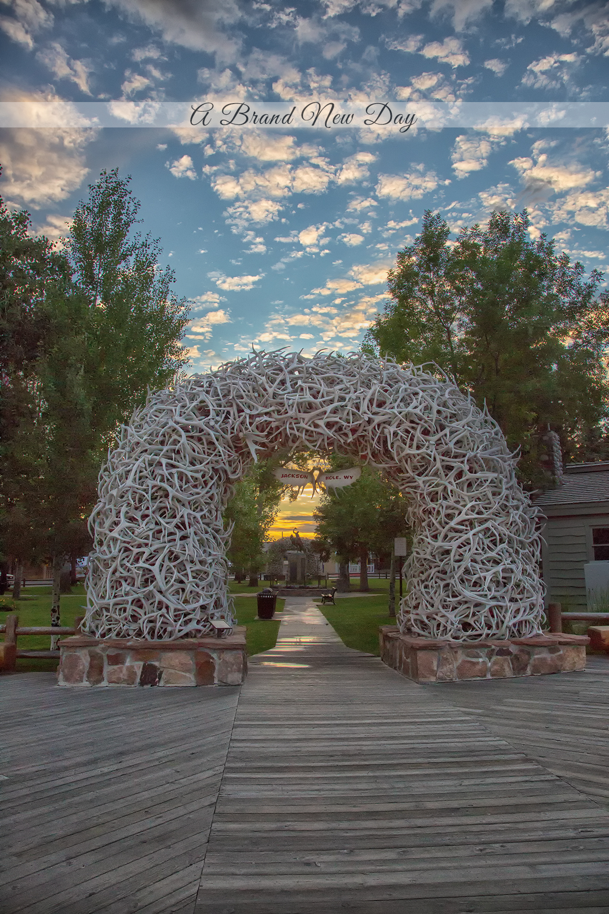 Jackson, WY in the early morning golden hour