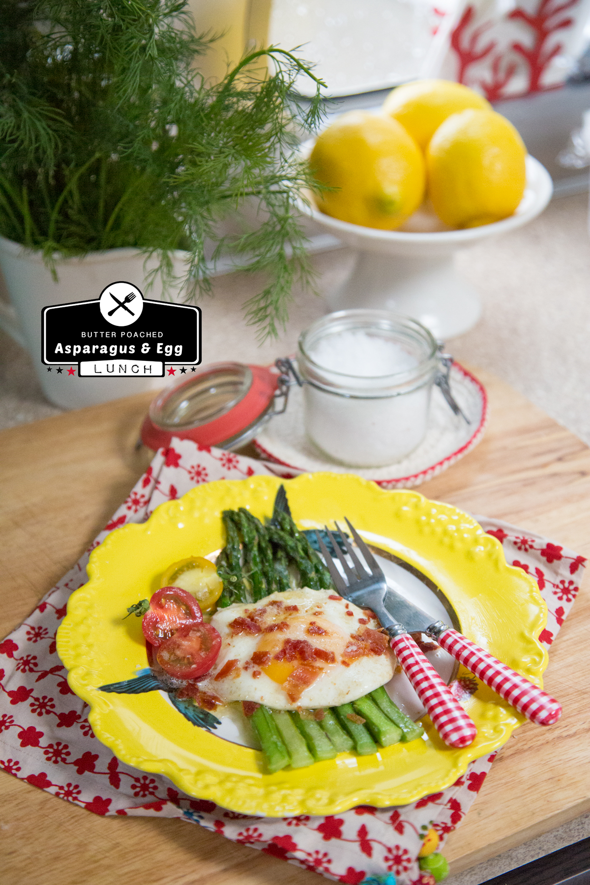 Butter Poached Asparagus & Egg Lunch via J5MM.com